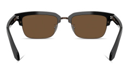 Shop GIORGIO ARMANI Logo Signature Rectangle Sunglasses in Black online.