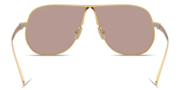 Shop MIU MIU Vertical Logo Wide Aviator Sunglasses in Gold online.