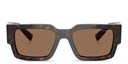 Shop PRADA Symbole Rectangle Sunglasses in Tortoise online.