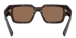 Shop PRADA Symbole Rectangle Sunglasses in Tortoise online.