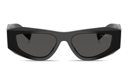 Shop PRADA Symbole Pillow Sunglasses in Black online.
