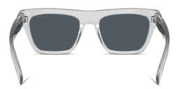 Shop PRADA Logo Signature Rectangle Sunglasses in Crystal Grey online.