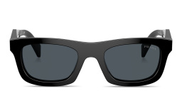 Shop PRADA Logo Signature Pillow Sunglasses in Black online.