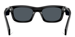 Shop PRADA Logo Signature Pillow Sunglasses in Black online.
