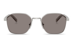 Shop PRADA Logo Signature Square Sunglasses in Silver online.