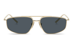 PRADA Logo Signature Pillow Sunglasses in Pale Gold – Product Photo 1