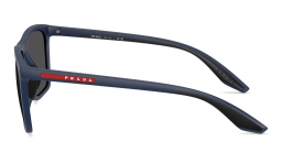 Shop Prada Linea Rossa Logo Signature Pillow Sunglasses in Matte Blue online.