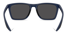 Shop Prada Linea Rossa Logo Signature Pillow Sunglasses in Matte Blue online.