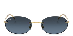 Ray-Ban Logo Signature Unisex Rimless Oval Sunglasses in Arista Gold – Product Photo 1