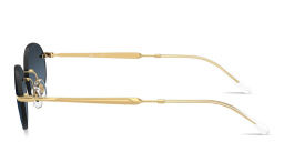 Ray-Ban Logo Signature Unisex Rimless Oval Sunglasses in Arista Gold – Product Photo 3
