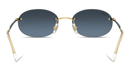 Ray-Ban Logo Signature Unisex Rimless Oval Sunglasses in Arista Gold – Product Photo 4