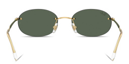 Ray-Ban Logo Signature Unisex Rimless Oval Sunglasses in Arista Gold – Product Photo 4
