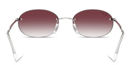 Shop Ray-Ban Logo Signature Unisex Rimless Oval Sunglasses in Silver online.