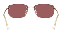 Shop Ray-Ban Logo Signature Unisex Rimless Irregular Sunglasses in Polished Arista Gold online.