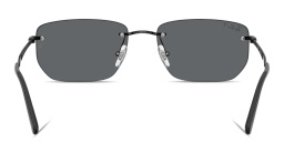 Shop Ray-Ban Logo Signature Unisex Rimless Irregular Sunglasses in Black online.