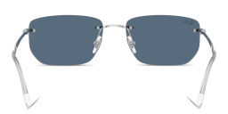 Shop Ray-Ban Logo Signature Unisex Rimless Irregular Sunglasses in Silver online.