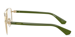 Shop BURBERRY Logo Lettering Aviator Eyeglasses in Gold online.