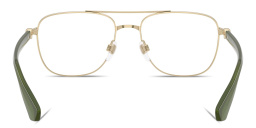 Shop BURBERRY Logo Lettering Aviator Eyeglasses in Gold online.