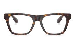 Shop BURBERRY Logo Signature Square Eyeglasses in Havana online.