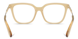 Shop BURBERRY Engraved Logo Square Eyeglasses in Transparent Yellow online.
