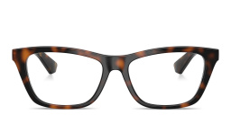 Shop BURBERRY Engraved Logo Rectangle Eyeglasses in Dark Havana online.