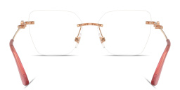 Shop Dolce & Gabbana DG Rimless Wide Cat-Eye Eyeglasses in Rose Gold online.