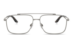 Shop Dolce & Gabbana Engraved Logo Wide Pilot Eyeglasses in Gunmetal online.