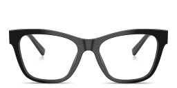 Shop Dolce & Gabbana DG Logo Square Eyeglasses in Shiny Black online.