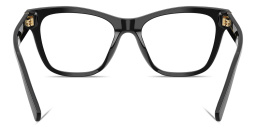 Shop Dolce & Gabbana DG Logo Square Eyeglasses in Shiny Black online.