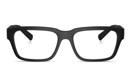 Shop Dolce & Gabbana Logo Signature Unisex Rectangle Eyeglasses in Matte Black online.