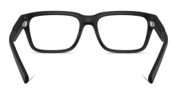 Shop Dolce & Gabbana Logo Signature Unisex Rectangle Eyeglasses in Matte Black online.