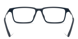 Emporio Armani Eagle Logo Wide Rectangle Eyeglasses in Matte Blue – Product Photo 4