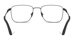 Shop GIORGIO ARMANI Logo Signature Rectangle Eyeglasses in Matte Black online.