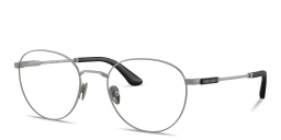 Shop GIORGIO ARMANI Logo Signature Panthos Eyeglasses in Matte Gunmetal online.