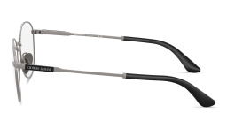 Shop GIORGIO ARMANI Logo Signature Panthos Eyeglasses in Matte Gunmetal online.