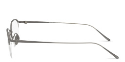 Shop GIORGIO ARMANI Logo Signature Half-Rim Irregular Eyeglasses in Matte Gunmetal online.