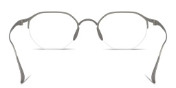 Shop GIORGIO ARMANI Logo Signature Half-Rim Irregular Eyeglasses in Matte Gunmetal online.