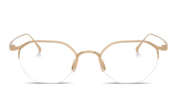 GIORGIO ARMANI Logo Signature Half-Rim Irregular Eyeglasses in Matte Gold – Product Photo 1