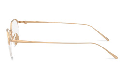 GIORGIO ARMANI Logo Signature Half-Rim Irregular Eyeglasses in Matte Gold – Product Photo 3