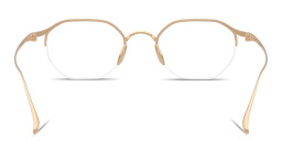 GIORGIO ARMANI Logo Signature Half-Rim Irregular Eyeglasses in Matte Gold – Product Photo 4