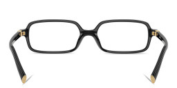 Shop MIU MIU Vertical Logo Rectangle Eyeglasses in Black online.