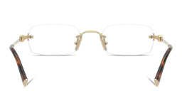 تسوق نظارات طبية مستطيلة بدون إطار بشعار العلامة العمودي ميو ميو بلون ذهبي أونلاين.