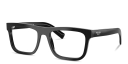 Shop PRADA Logo Signature Pillow Eyeglasses in Black online.