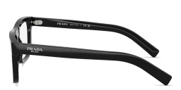 Shop PRADA Logo Signature Pillow Eyeglasses in Black online.