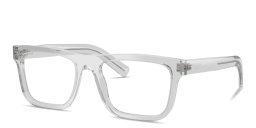 Shop PRADA Logo Signature Pillow Eyeglasses in Crystal Grey online.