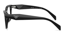 Shop PRADA Logo Signature Butterfly Eyeglasses in Black online.