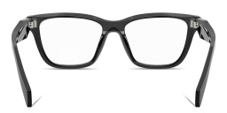 Shop PRADA Logo Signature Butterfly Eyeglasses in Black online.