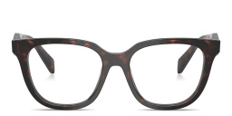 Shop PRADA Logo Signature Butterfly Eyeglasses in Tortoise online.