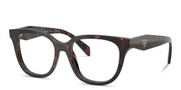 Shop PRADA Logo Signature Butterfly Eyeglasses in Tortoise online.