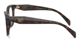 Shop PRADA Logo Signature Butterfly Eyeglasses in Tortoise online.